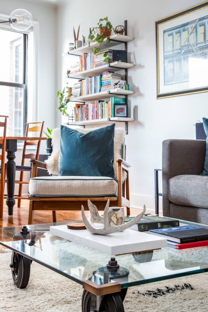 How to Fit a Bookcase into a Small Living Room Apartment Therapy